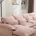 Canapé modulable Cloud pour salon, canapé d'angle moderne en chenille/boucle, canapé convertible modulable confortable avec double méridienne