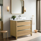 Meuble-lavabo Vanity Art avec évier en céramique et dessus en marbre reconstitué