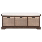Banc de rangement SAFAVIEH Fiorello 3 tiroirs avec coussin - 47,3 L x 15 P x 19 H - 47Lx15Px19H
