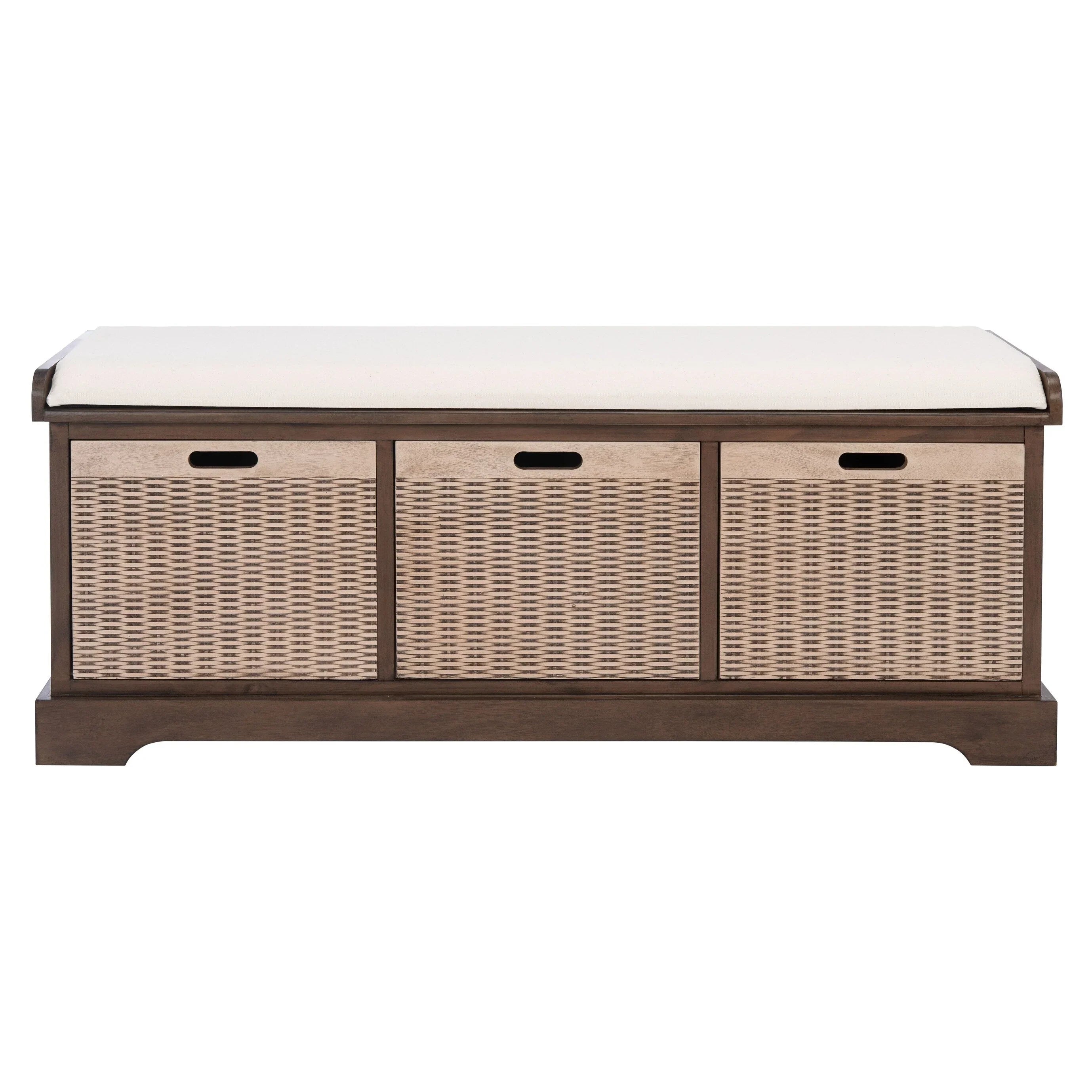 Banc de rangement SAFAVIEH Fiorello 3 tiroirs avec coussin - 47,3 L x 15 P x 19 H - 47Lx15Px19H