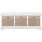 Banc de rangement SAFAVIEH Fiorello 3 tiroirs avec coussin - 47,3 L x 15 P x 19 H - 47Lx15Px19H