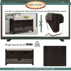 Banc de rangement en bois avec 2 paniers tressés