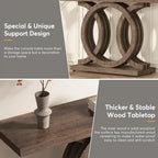 Console de style vintage avec base géométrique, table de couloir en bois