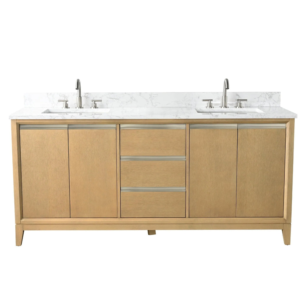 Meuble-lavabo Vanity Art avec évier en céramique et dessus en marbre reconstitué