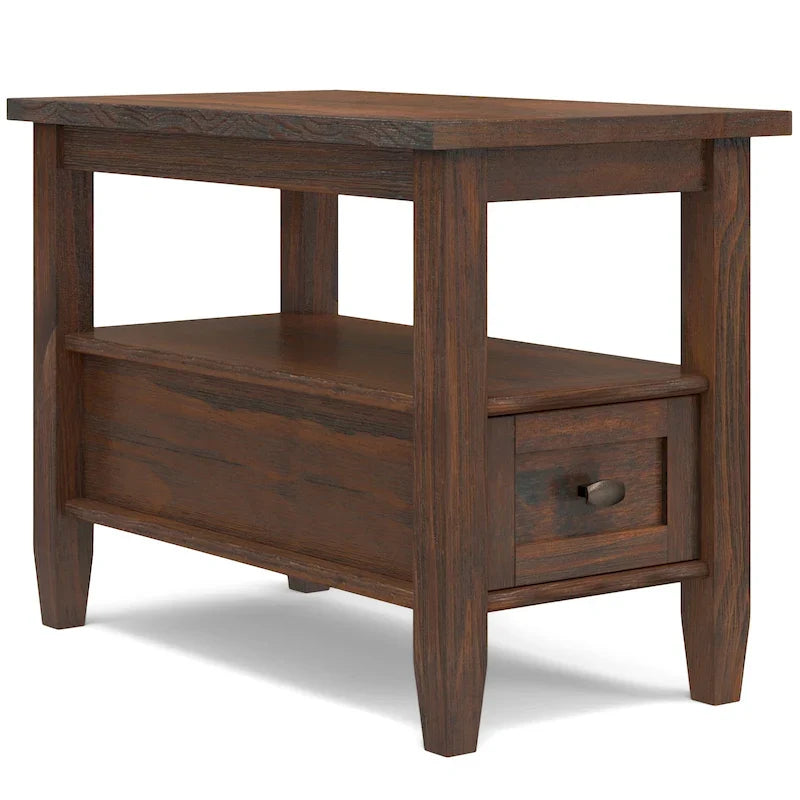 WYNDENHALL Norfolk Table d'appoint étroite de style transitionnel rectangulaire en bois massif, 35,5 cm de large – 35,5 cm de large