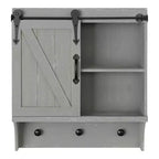18" x 8" x 20" Farmhouse Wall Organizer with Storage, Hooks - Kate & Laurel All Things Decor