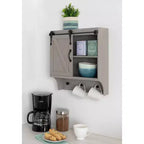 18" x 8" x 20" Farmhouse Wall Organizer with Storage, Hooks - Kate & Laurel All Things Decor