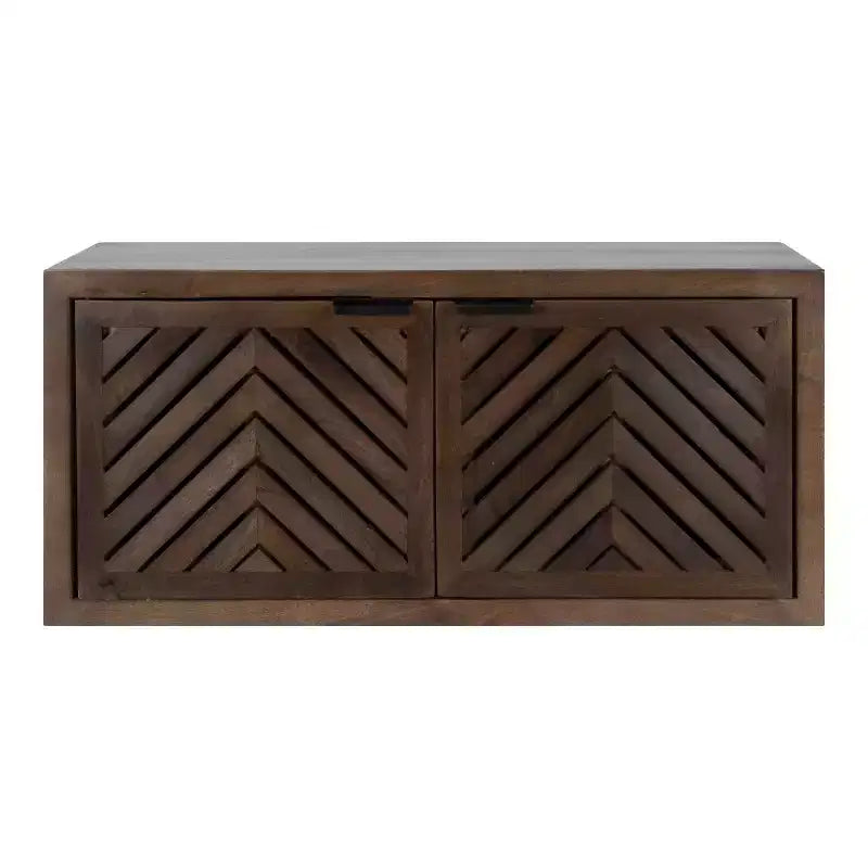 Kate & Laurel All Things Decor 30" x 10" x 14" Mezzeta 2 Door Wall Cabinet Natural Wood - No Assembly, MDF Surface