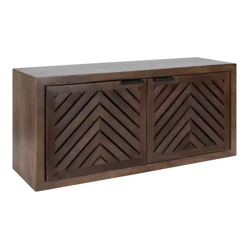Kate & Laurel All Things Decor 30" x 10" x 14" Mezzeta 2 Door Wall Cabinet Natural Wood - No Assembly, MDF Surface