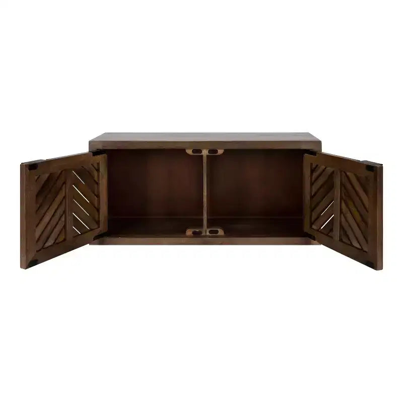 Kate & Laurel All Things Decor 30" x 10" x 14" Mezzeta 2 Door Wall Cabinet Natural Wood - No Assembly, MDF Surface