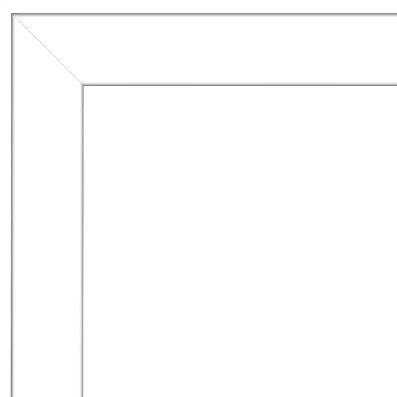 30" x 30" Non-Beveled Wedge White Bathroom Wall Mirror - Amanti Art: Modern Square Vanity, Includes Mounting Hardware