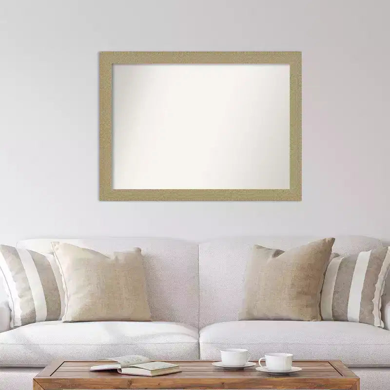 42" x 31" Non-Beveled Mosaic Gold Wall Mirror - Amanti Art