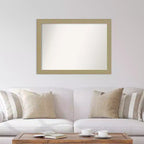 42" x 31" Non-Beveled Mosaic Gold Wall Mirror - Amanti Art