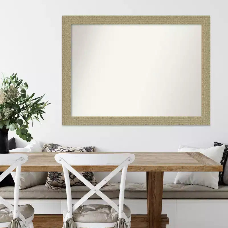 42" x 31" Non-Beveled Mosaic Gold Wall Mirror - Amanti Art