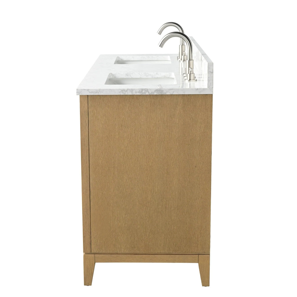 Meuble-lavabo Vanity Art avec évier en céramique et dessus en marbre reconstitué