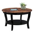 Table basse ronde avec étagère