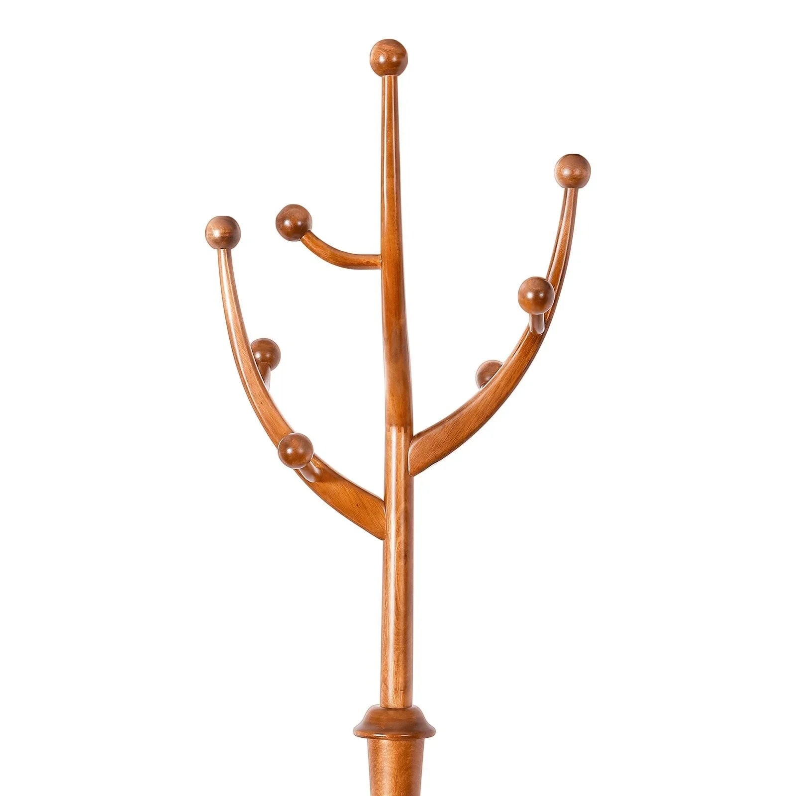 Porte-manteau sur pied en bois d'hévéa à motif de branches d'arbre avec 8 crochets - 24,5 l x 70,87 h