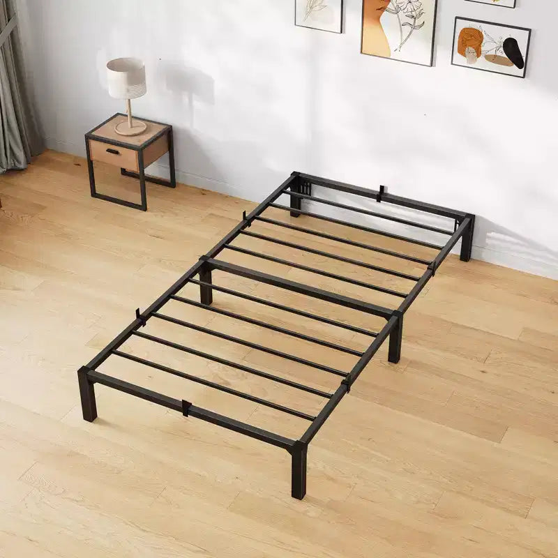 Twin Full Queen King Size Metal Bed Frame, 6/8/10/14 Inch High Platform with Iron Slats, No Box Spring Needed, Heavy Duty Support Up to 800 lbs