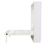 Whisen Minimalist Full Size Murphy Bed Cabinet Bed Wall Bed with 2 Drawers - Beige