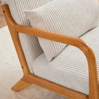 Zeus & Ruta Mid-Century Modern Upholstered Accent Armchair with Pillow and Solid Wood Frame