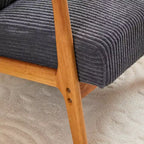 Zeus & Ruta Mid-Century Modern Upholstered Accent Armchair with Pillow and Solid Wood Frame
