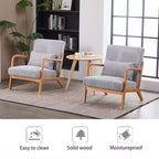 Zeus & Ruta Mid-Century Modern Upholstered Accent Armchair with Pillow and Solid Wood Frame