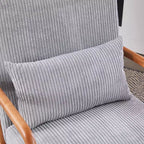 Zeus & Ruta Mid-Century Modern Upholstered Accent Armchair with Pillow and Solid Wood Frame