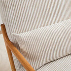 Zeus & Ruta Mid-Century Modern Upholstered Accent Armchair with Pillow and Solid Wood Frame