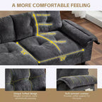 Modular 4-Seat Sectional Sofa with Storage Ottoman, Cup Holders, USB & Type-C Charging, Tufted Cushions, Armrest Storage, Soft Upholstery