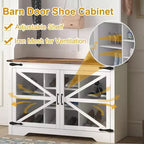 Farmhouse Hall Tree, 4-in-1 Entryway Organizer with 7 Shoe Cubbies & 7 Hooks, Storage Bench for Mudroom/Hallway/Bedroom