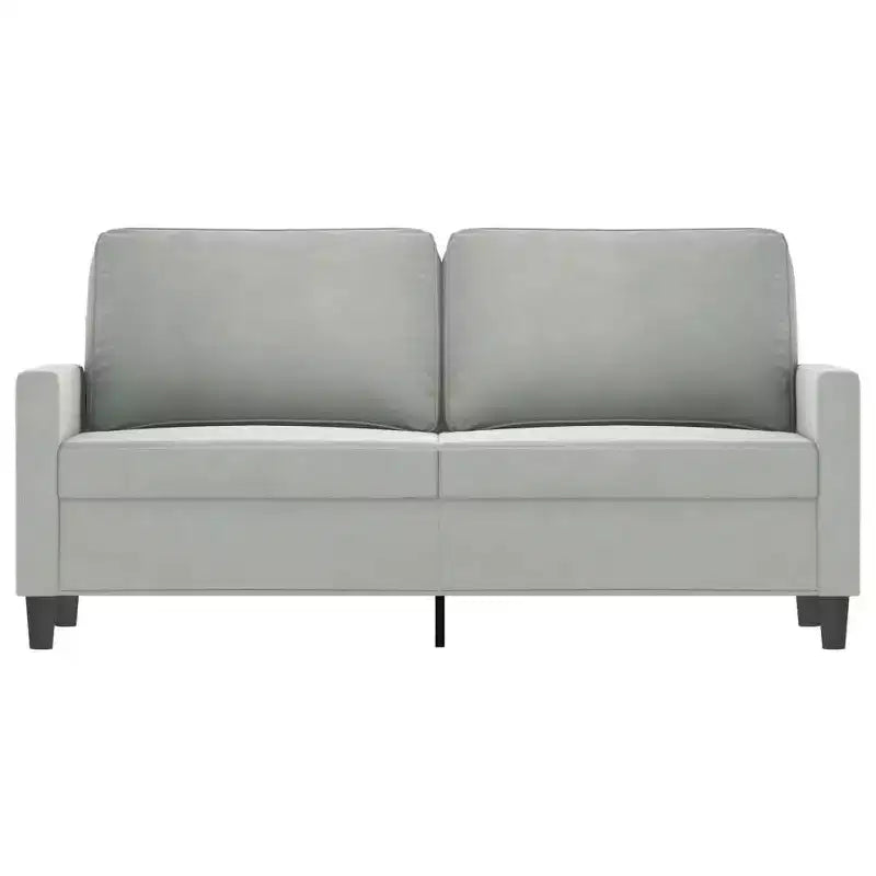 vidaXL 2-seater Sofa Light grey Velvet, Metal, Textilene Medium