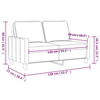 vidaXL 2-seater Sofa Light grey Velvet, Metal, Textilene Medium