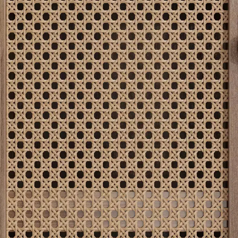 Kitchen Pantry Cabinet with Rattan Doors, 64 Tall Storage Cabinet with 2 Drawers and Adjustable Shelves, Pantry Cabinet Wood Cupboard for Kitchen