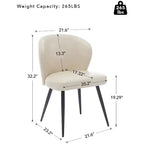 GustoWave Mid-Century Upholstered Dining Chairs Set of 2, Modern Shell Shape Kitchen Chairs, Synthetic Leather with Stitching