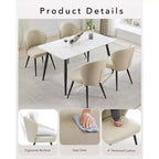 GustoWave Mid-Century Upholstered Dining Chairs Set of 2, Modern Shell Shape Kitchen Chairs, Synthetic Leather with Stitching