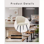 GustoWave Mid-Century Upholstered Dining Chairs Set of 2, Modern Shell Shape Kitchen Chairs, Synthetic Leather with Stitching