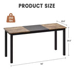 Computer Desk Gaming Desk 63 Inch - Large Writing Table with Metal Legs, Black Wood Home Office Desk, Multi-Function Workstation
