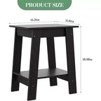 COZONY Farmhouse End Table, 2-Tier Narrow Side Table, Grey Wood Grain, Compact Nightstand for Small Spaces, Living Room, Bedroom, Easy Assembly
