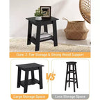 COZONY Farmhouse End Table, 2-Tier Narrow Side Table, Grey Wood Grain, Compact Nightstand for Small Spaces, Living Room, Bedroom, Easy Assembly