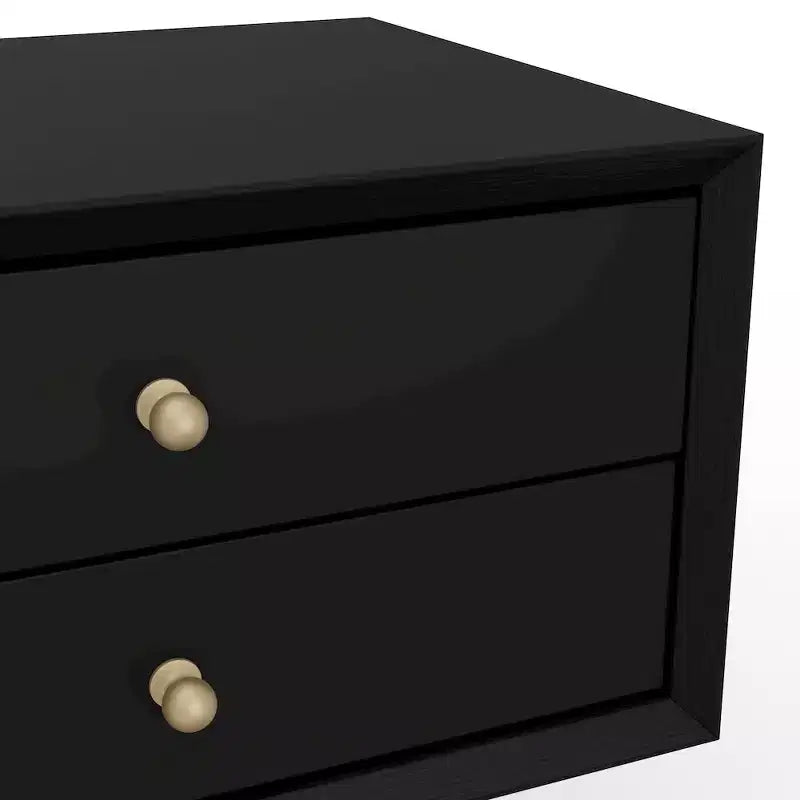 Alpine Furniture,Flynn Small Nightstand, Black