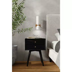 Alpine Furniture,Flynn Small Nightstand, Black