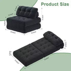 Canapé convertible pliant, canapé pliant au sol avec oreiller, canapé-lit futon convertible, chaise de couchage, matelas pliable avec support dorsal, canapé dépliant portable