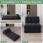Canapé convertible pliant, canapé pliant au sol avec oreiller, canapé-lit futon convertible, chaise de couchage, matelas pliable avec support dorsal, canapé dépliant portable