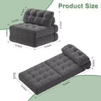 Canapé convertible pliant, canapé pliant au sol avec oreiller, canapé-lit futon convertible, chaise de couchage, matelas pliable avec support dorsal, canapé dépliant portable