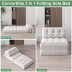 Canapé convertible pliant, canapé pliant au sol avec oreiller, canapé-lit futon convertible, chaise de couchage, matelas pliable avec support dorsal, canapé dépliant portable