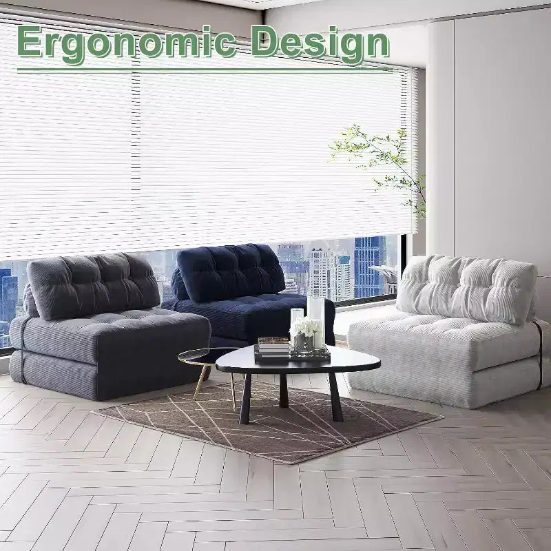 Canapé convertible pliant, canapé pliant au sol avec oreiller, canapé-lit futon convertible, chaise de couchage, matelas pliable avec support dorsal, canapé dépliant portable