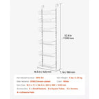 VEVOR Over the Door Pantry Organizer, 6-Tier Pantry Organization and Storage, Heavy-Duty Steel Hanging Spice Rack, White