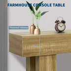Table console en bois de 63 po pour entrée, table de canapé rectangulaire derrière le canapé, tables consoles de ferme modernes pour entrée, couloir, salon