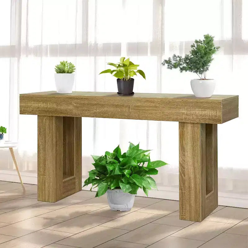 Table console en bois de 63 po pour entrée, table de canapé rectangulaire derrière le canapé, tables consoles de ferme modernes pour entrée, couloir, salon