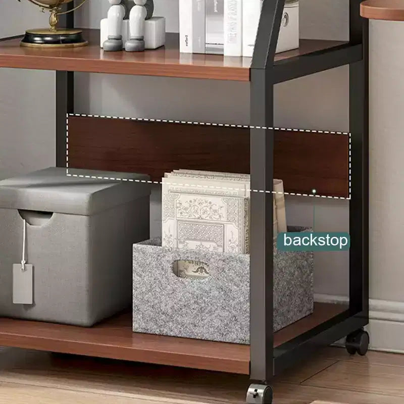 3-Tier Rolling Printer Stand - Mobile Cart with Locking Wheels & Backstop for Home Office